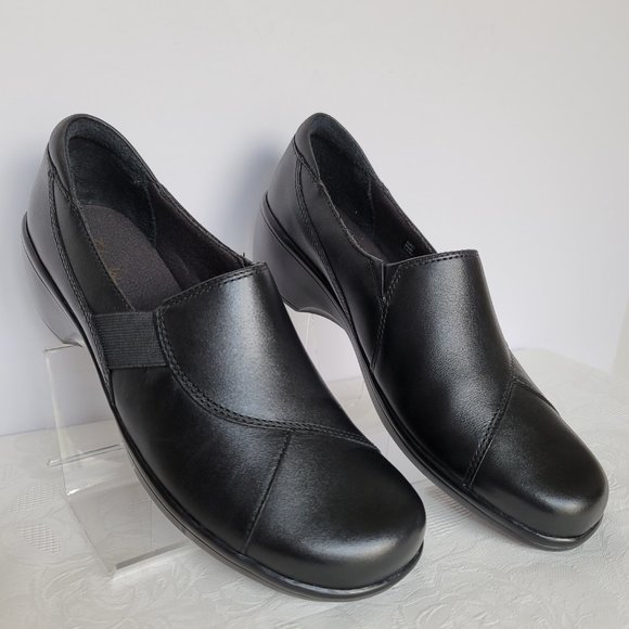 CLARKS Bendables May Moonl Leather Slip-On Shoes- Black color- Women's Size 9M - Picture 7 of 15